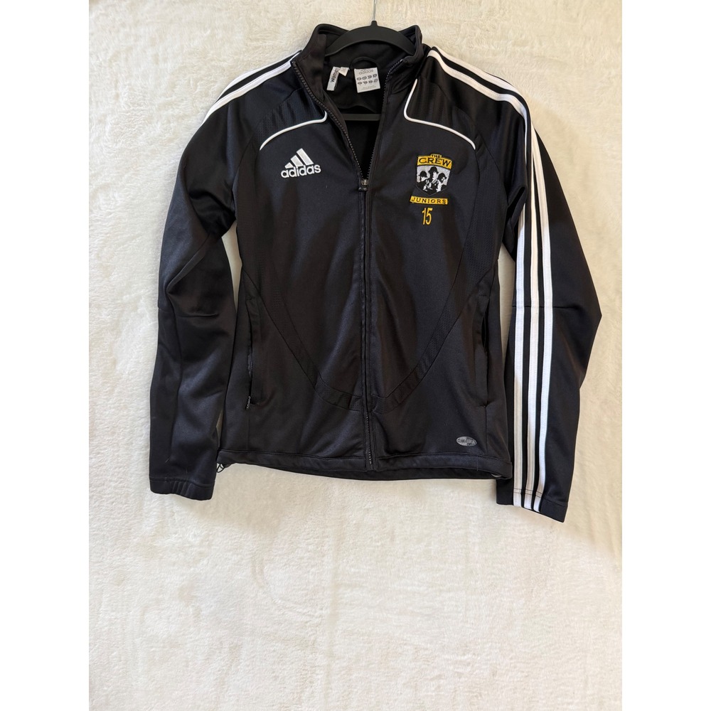 Adidas Columbus Crew Juniors Soccer Track Jacket Womens Small Black Full Zip S